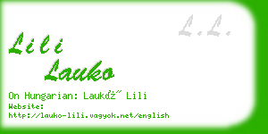 lili lauko business card